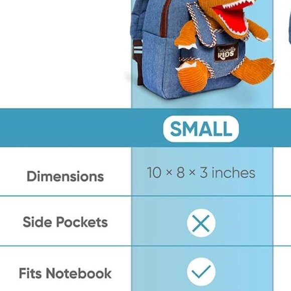 Naturally KIDS Toddler Backpack w/ Stuffed Dinosaur Toy - Picture 3 of 6